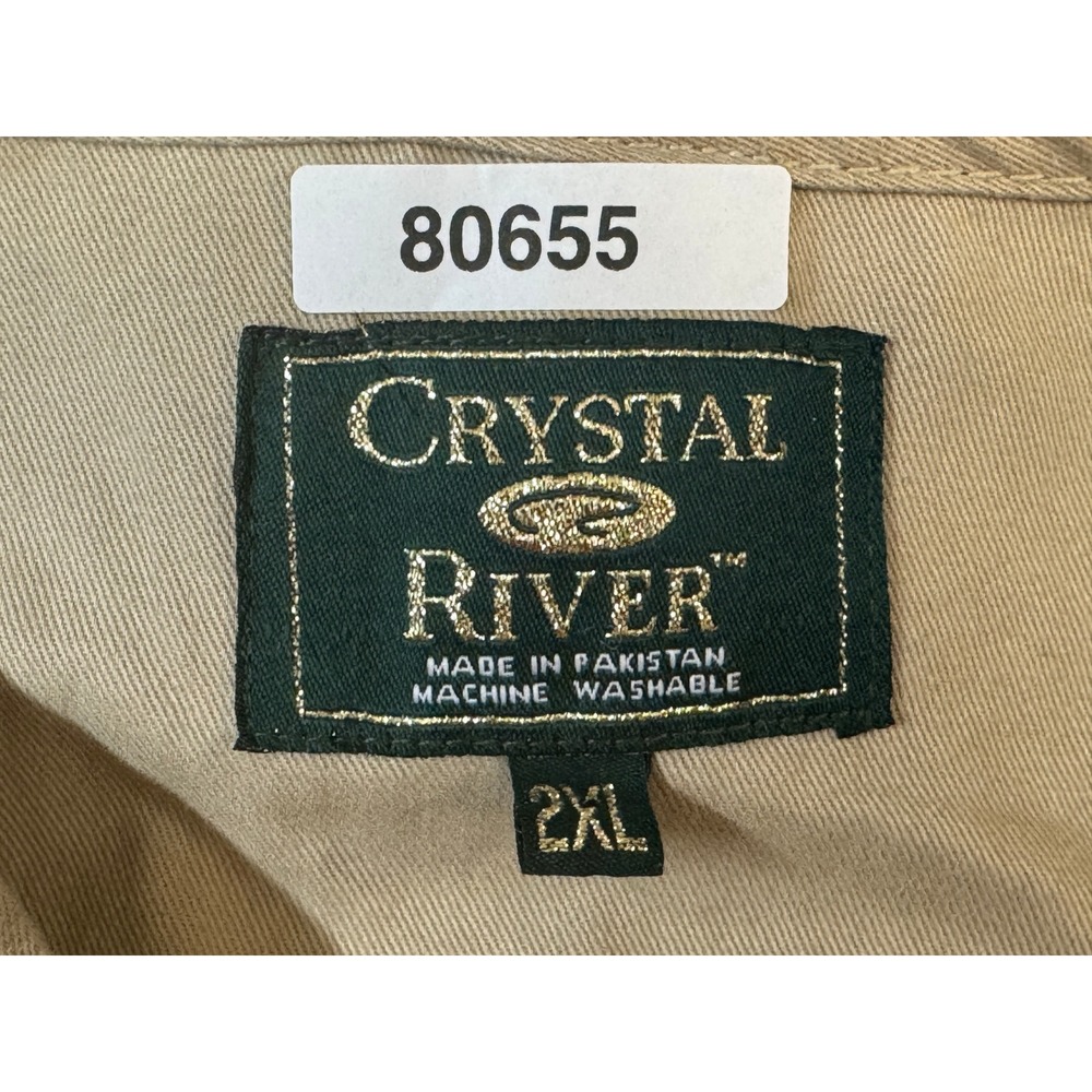 Crystal River Mens 2XL Khaki Cotton Fly Fishing Vest Multi Pocket CR/FV1 Tan - Picture 5 of 6
